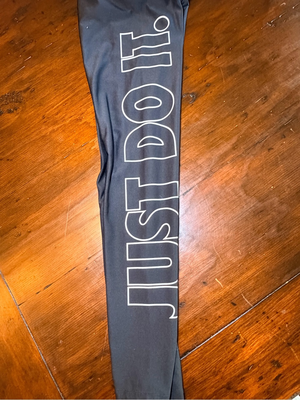 Nike Black Women’s Leggings with White OUTLINE 'JUST DO IT.' Side Text
